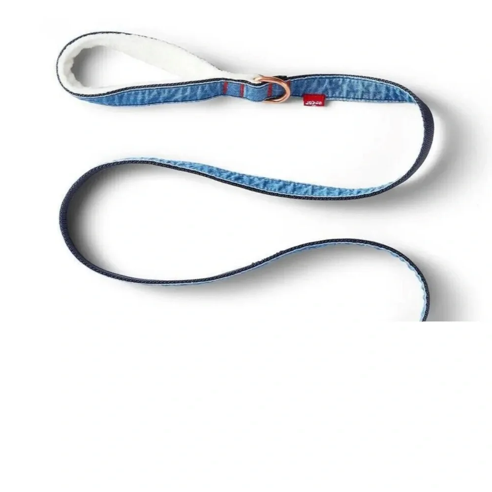 Levi 6 ft Denim & Sherpa Pet Dog Leash 6ft, NEW